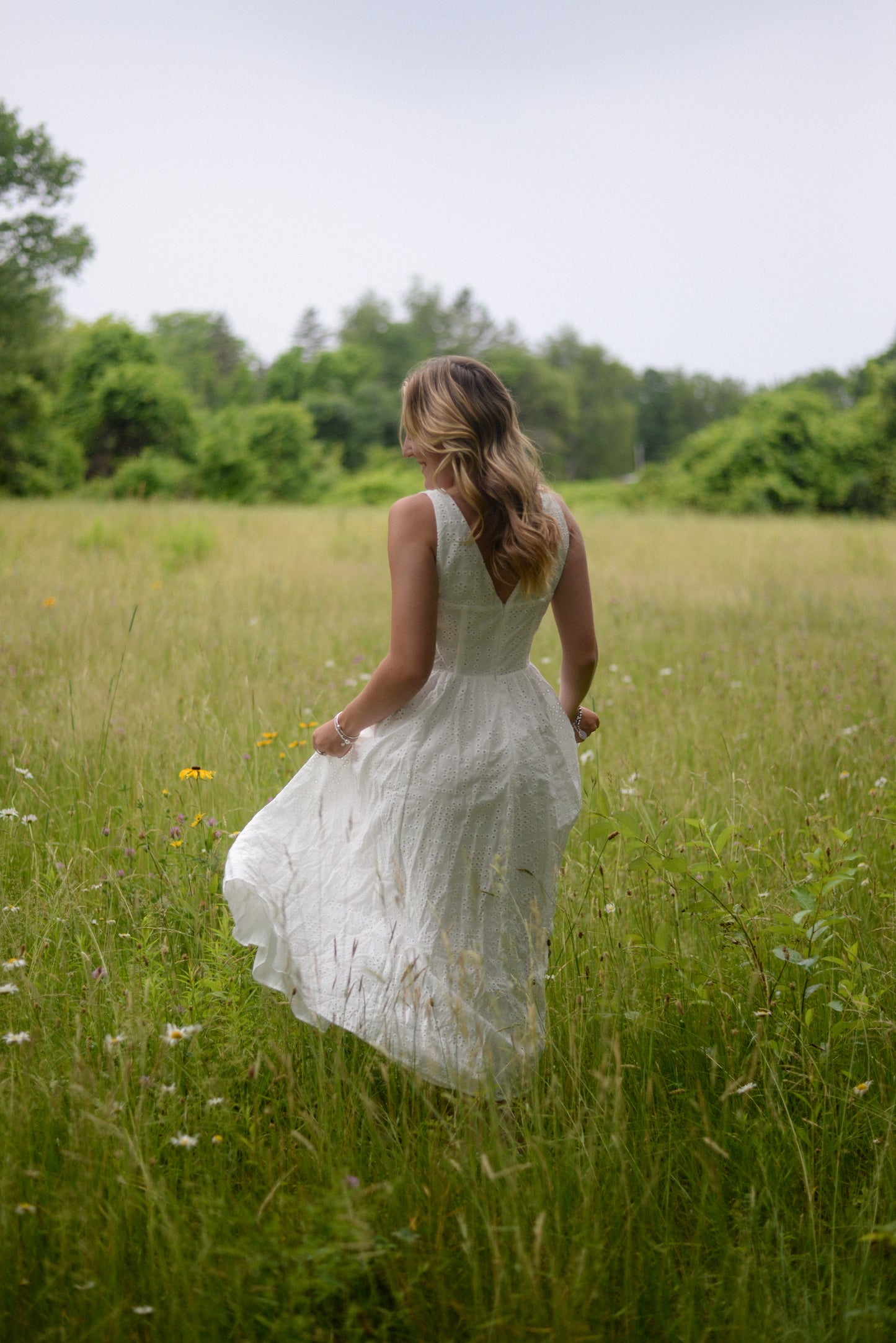 CHARLOTTE EYELET MIDI DRESS
