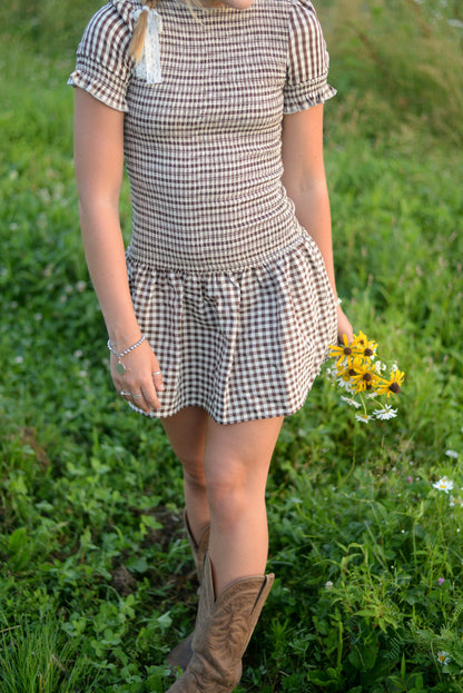 MARKET GINGHAM MINI DRESS