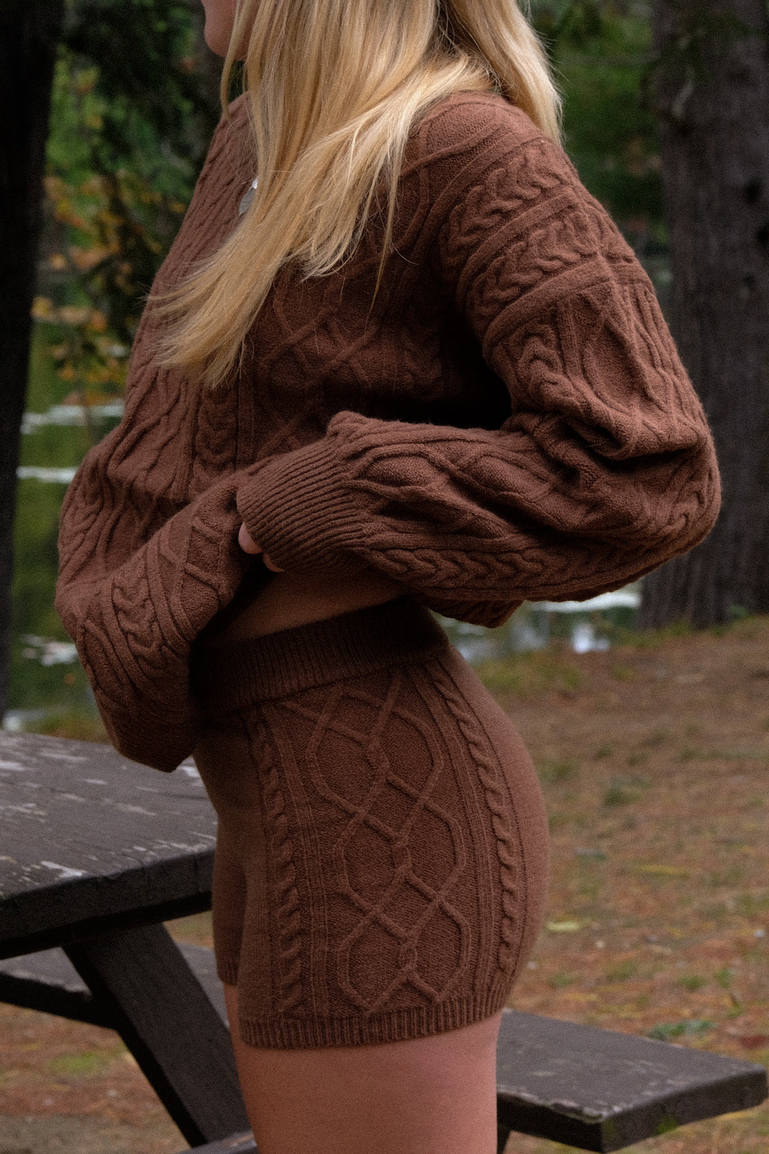 Sunday Knit Set Shorts - Chocolate