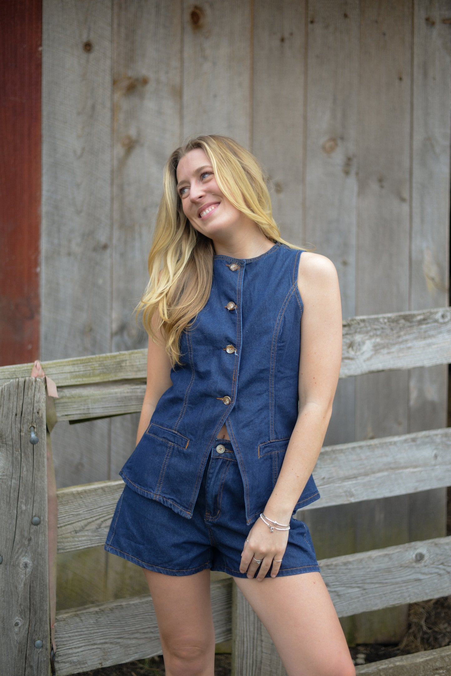 ANNIE DENIM SET TOP