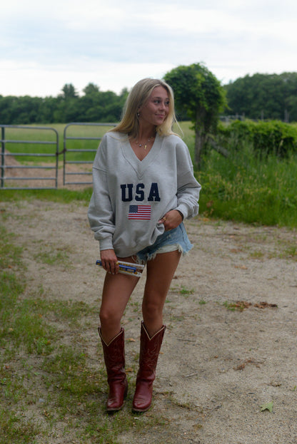 USA V-Neck Sweatshirt
