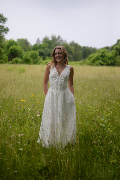 CHARLOTTE EYELET MIDI DRESS