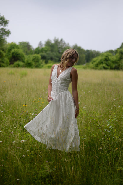 CHARLOTTE EYELET MIDI DRESS