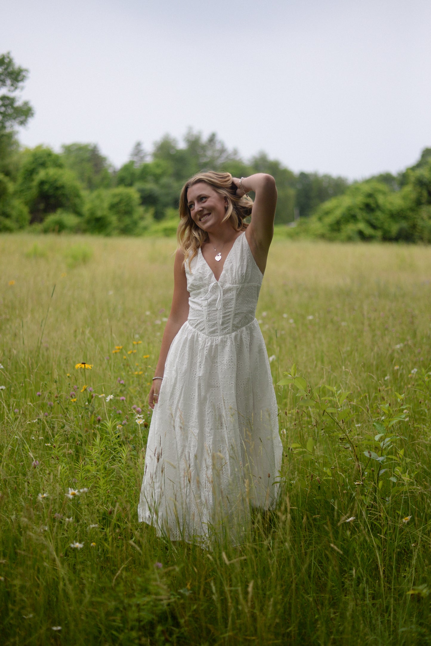 CHARLOTTE EYELET MIDI DRESS