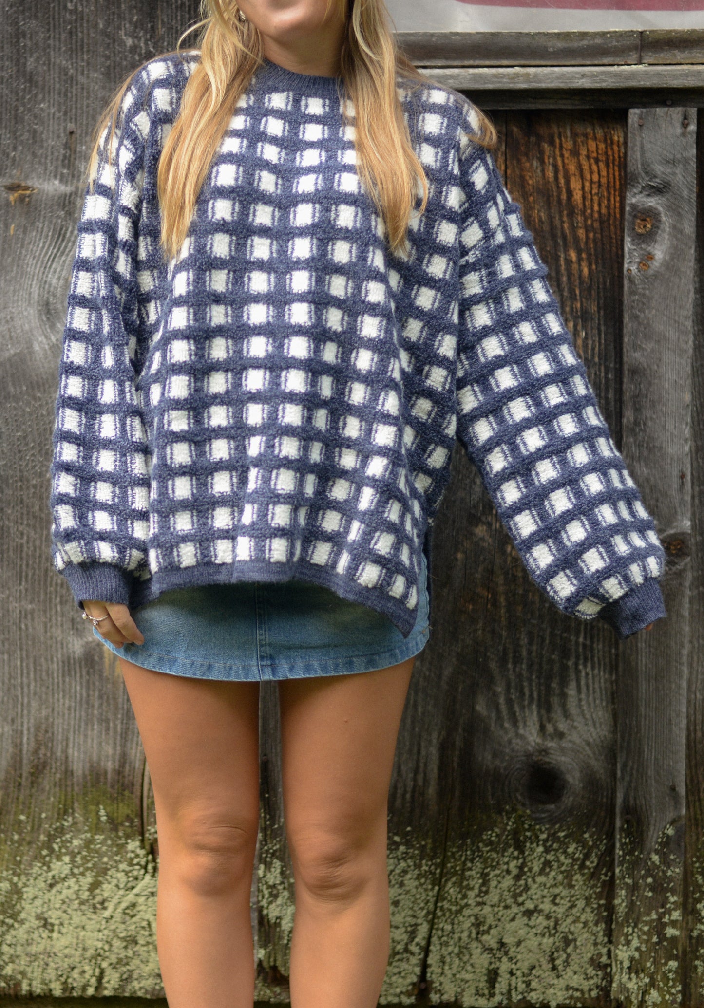KENZIE CHECKERED SWEATER