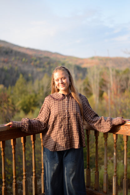 OLIVIA PLAID BLOUSE