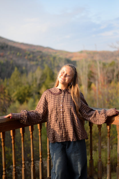 OLIVIA PLAID BLOUSE