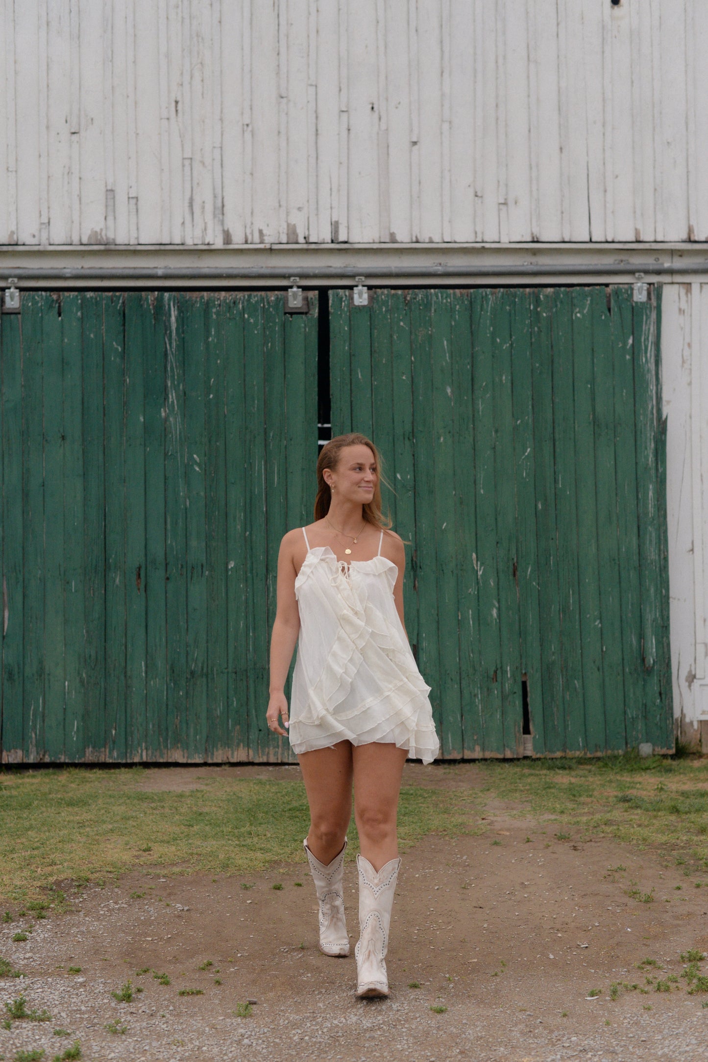 KACEY RUFFLE MINI DRESS