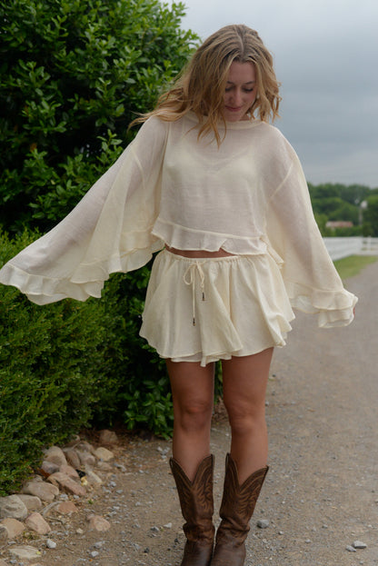 SHEA RUFFLE SET TOP