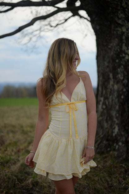 SUNDAY GINGHAM MINI DRESS