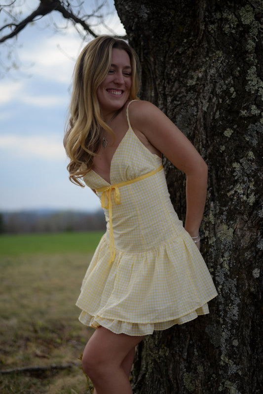 SUNDAY GINGHAM MINI DRESS