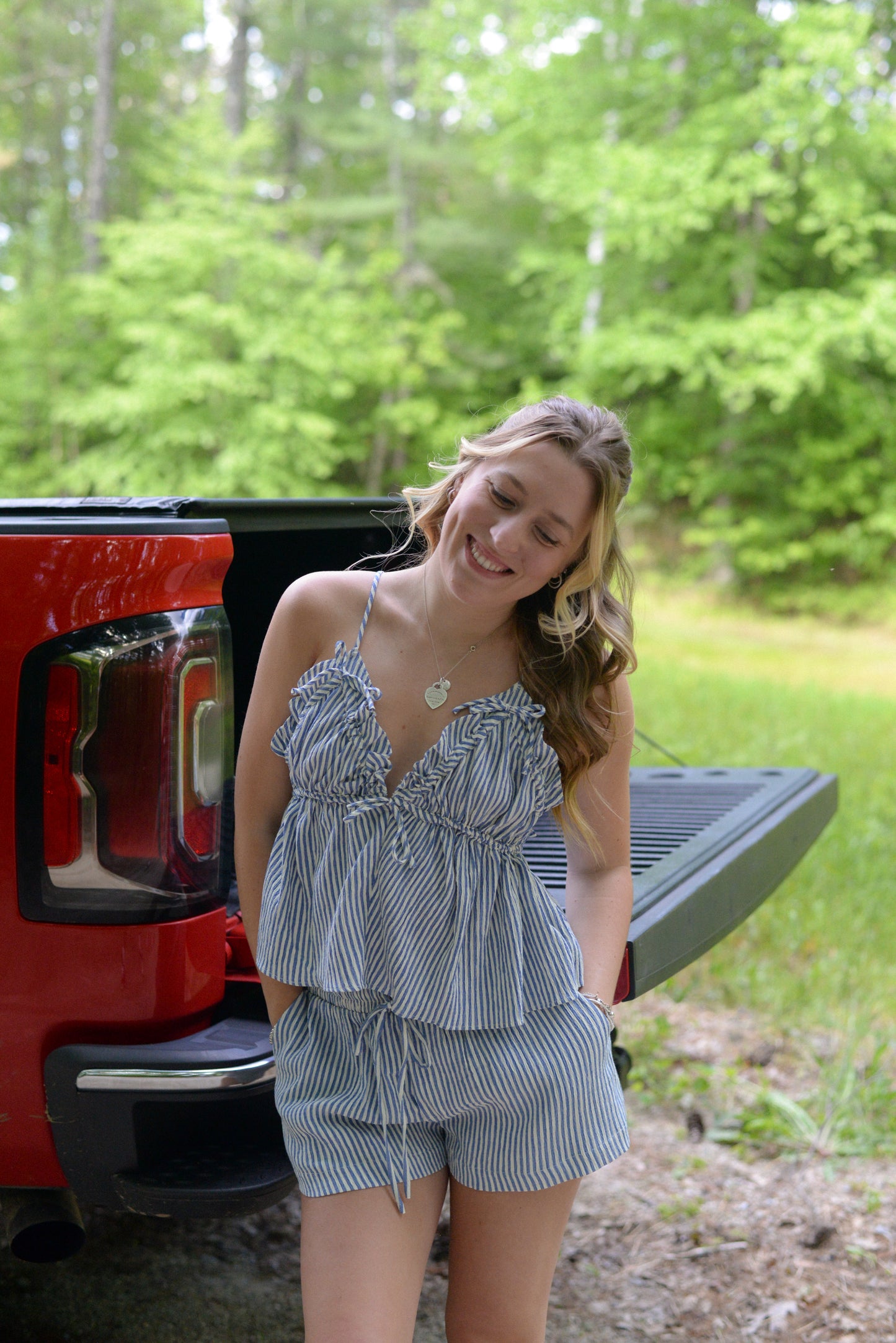 PORTSIDE STRIPED SET TOP