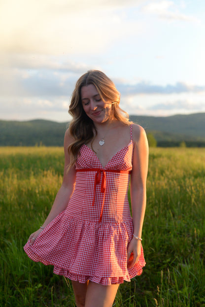 SUNDAY GINGHAM MINI DRESS