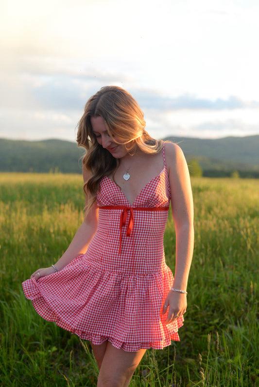 SUNDAY GINGHAM MINI DRESS
