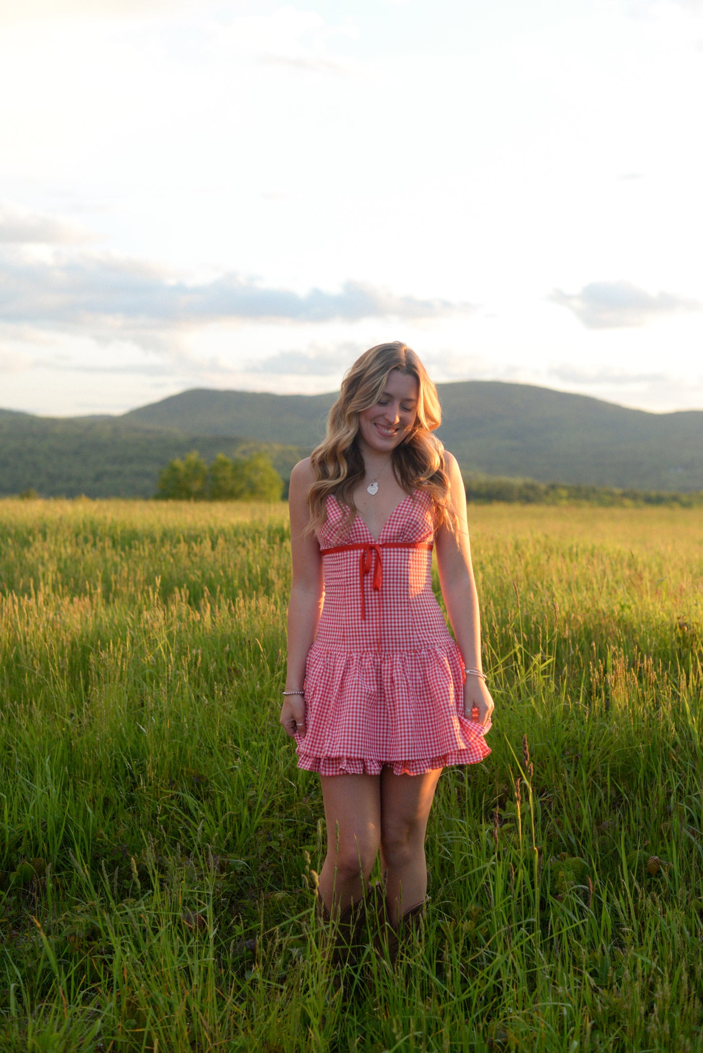 SUNDAY GINGHAM MINI DRESS