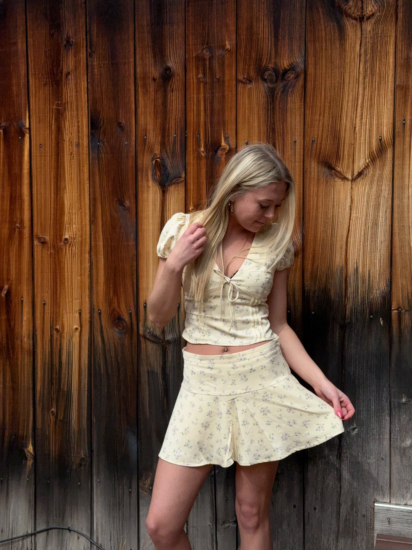 MEG FLORAL SET SKORT