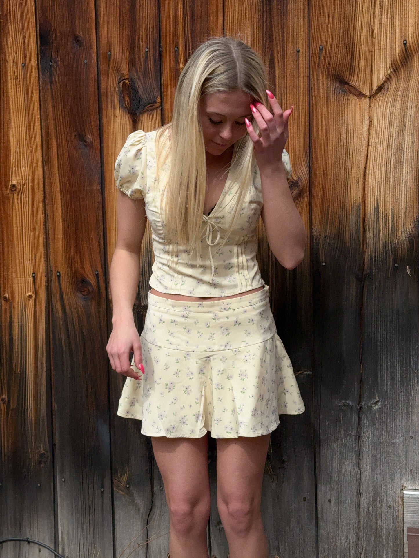 MEG FLORAL SET SKORT